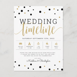 Carte Postale Invités du mariage TIMELINE