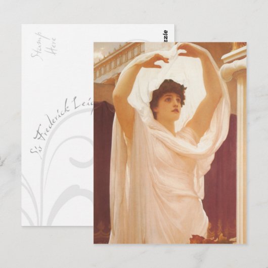 Carte Postale Invocation - Lord Frederick Leighton (Devant / Derrière)