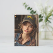 Carte Postale Iowa Belle fille (Debout devant)