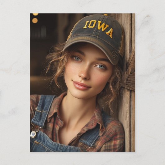Carte Postale Iowa Belle fille (Devant)