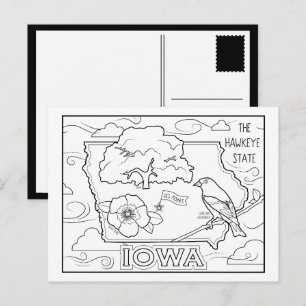Carte Postale iowa colorie mon collage