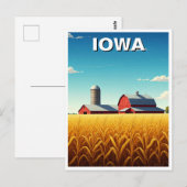 Carte Postale Iowa Cornfield Red Grange (Devant / Derrière)