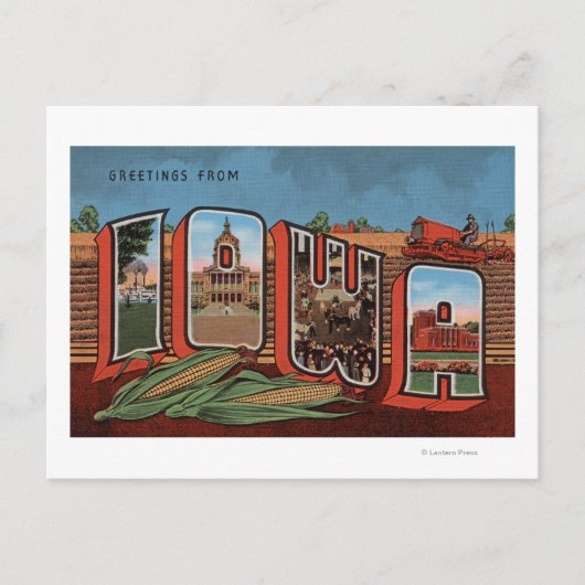 Carte Postale Iowa (Cornfields & Corn) - Scènes de grandes lettr (Devant)