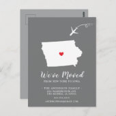 Carte postale IOWA de l'État de déplacement (Devant / Derrière)