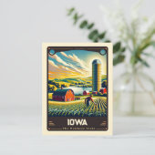 Carte Postale Iowa | Esprit patriotique Vintage (Debout devant)