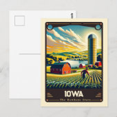 Carte Postale Iowa | Esprit patriotique Vintage (Devant / Derrière)