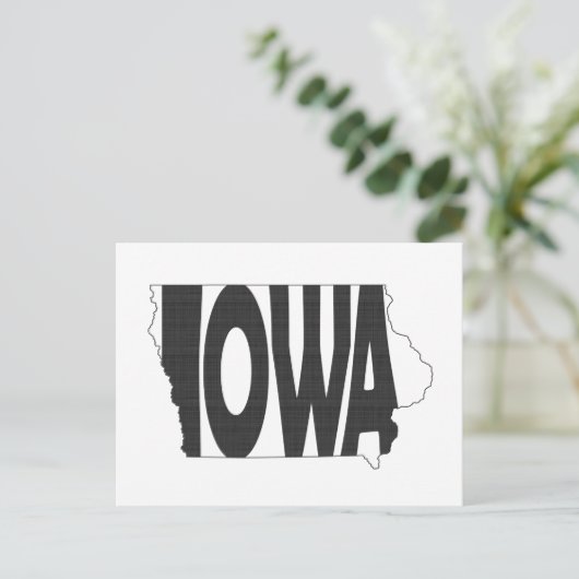 Carte Postale Iowa Formé Hawkeye Nom d'État Iowan Word Art (Debout devant)
