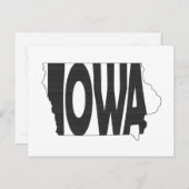Carte Postale Iowa Formé Hawkeye Nom d'État Iowan Word Art (Devant / Derrière)