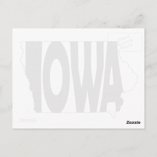 Carte Postale Iowa Formé Hawkeye Nom d'État Iowan Word Art (Dos)