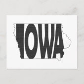 Carte Postale Iowa Formé Hawkeye Nom d'État Iowan Word Art (Devant)