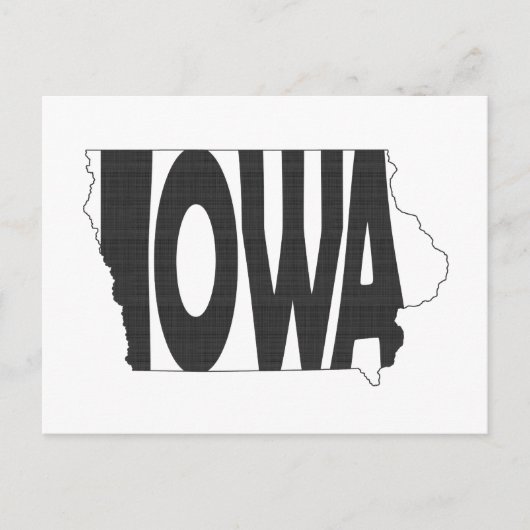 Carte Postale Iowa Formé Hawkeye Nom d'État Iowan Word Art (Devant)