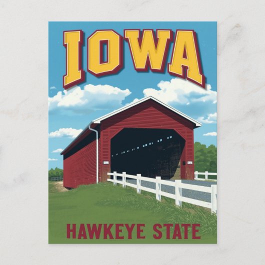 Carte Postale Iowa Hawkeye State Covered Bridge Vintage (Devant)