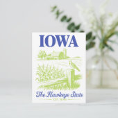 Carte Postale Iowa Le Hawkeye State Est. Ferme 1846 (Debout devant)