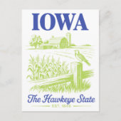 Carte Postale Iowa Le Hawkeye State Est. Ferme 1846 (Devant)