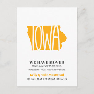 Carte Postale IOWA Nous avons déplacé Nouvelle adresse Nouveau A