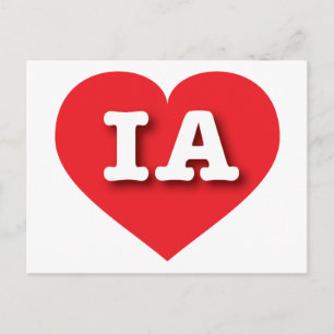 Carte Postale Iowa Red Heart - J'aime IA