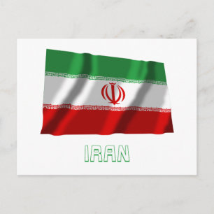 Carte Postale Iran - Drapeau avec nom