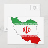 Carte Postale Iran IR, Drapeau, Armoiries de la plate-forme mari (Devant / Derrière)