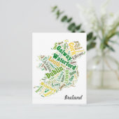 Carte Postale Ireland Cities Word Art (Debout devant)