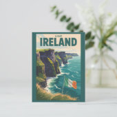 Carte Postale Ireland Cliffs of Moher Illustration Travel Art (Debout devant)