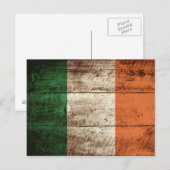 Carte Postale Ireland Flag on Old Wood (Devant / Derrière)