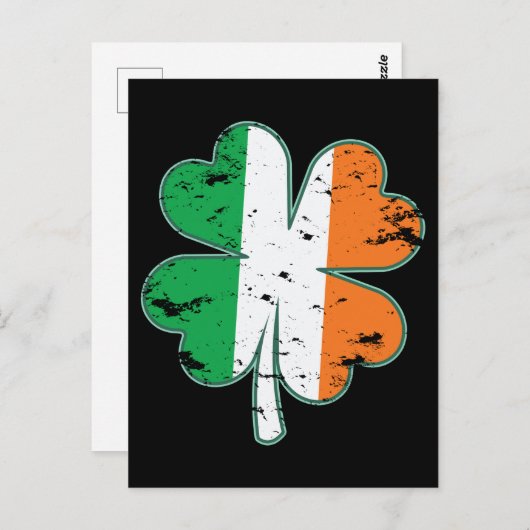 Carte Postale Ireland Flag Patriotic Irish Clover St.Patty's Day (Devant / Derrière)