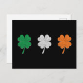 Carte Postale Ireland Shamrock Clover Flag (Devant / Derrière)