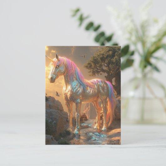 Carte Postale Iridescence Unicorn Imaginaire (Debout devant)