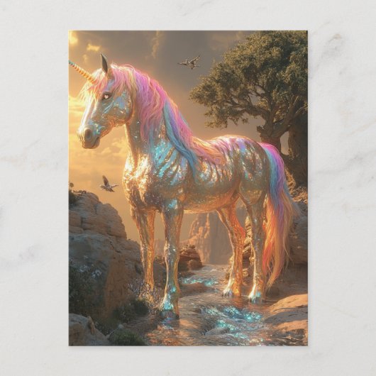 Carte Postale Iridescence Unicorn Imaginaire (Devant)