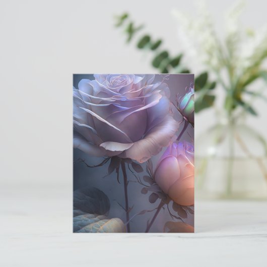 Carte Postale Iridescente Soft Focus Lumière Spectrum Roses (Debout devant)