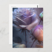 Carte Postale Iridescente Soft Focus Lumière Spectrum Roses (Devant / Derrière)