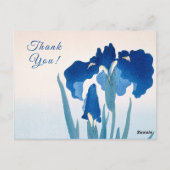 Carte Postale Iris bleus et sarcelle Merci (Dos)