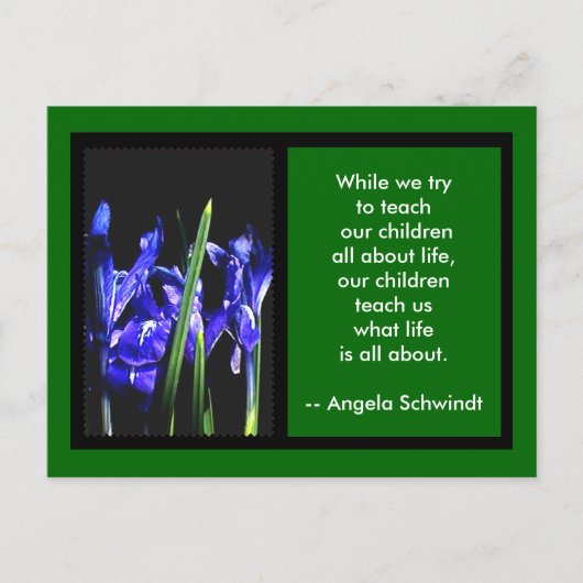 Carte Postale Iris Card 2 CadresMUSÉE Zazzle Cadeaux Vert (Devant)