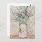 Carte Postale Iris dans un vase de fleurs blanc | Tadeusz Makows (Devant / Derrière)