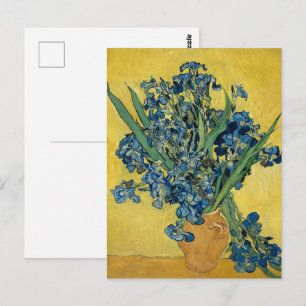 Carte Postale Iris de Van Gogh - Art bleu et jaune audacieux