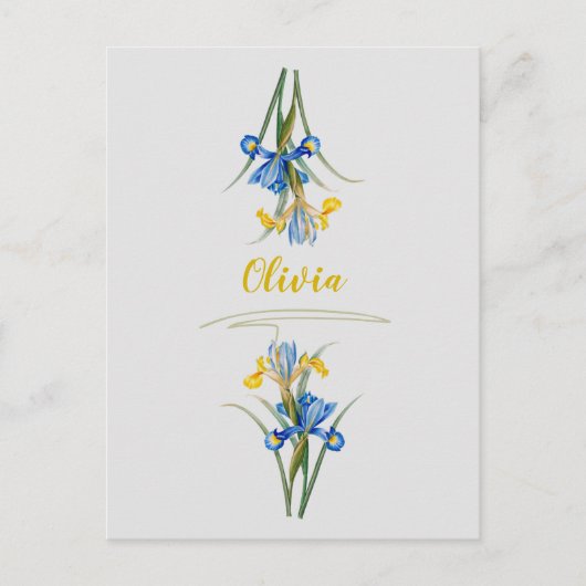 Carte Postale Iris espagnol par Pierre-Joseph Redouté (Devant)