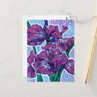 Iris Fleurs De Printemps Floral Peinture Violet