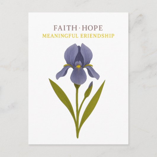 Carte Postale Iris — Foi, espoir, amitié significative (Devant)