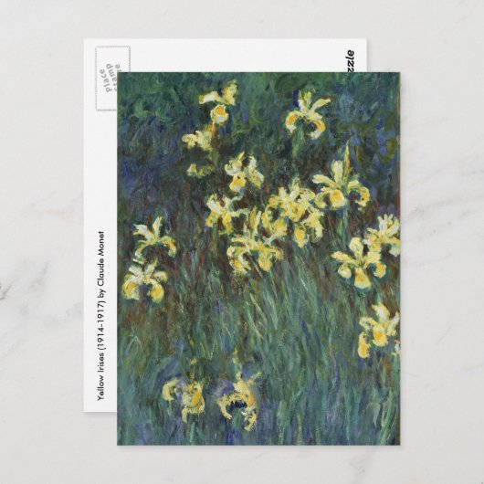 Carte Postale Iris jaunes par Claude Monet, Beaux-arts anciens (Devant / Derrière)