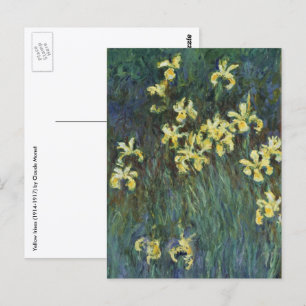 Carte Postale Iris jaunes par Claude Monet, Beaux-arts vintage