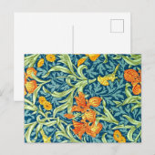 Carte Postale Iris, modèle populaire de William Morris, (Devant / Derrière)