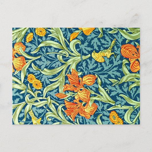 Carte Postale Iris, modèle populaire de William Morris, (Devant)