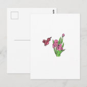 Carte Postale Iris rose (Devant / Derrière)