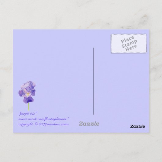 Carte postale Iris violet (Dos)
