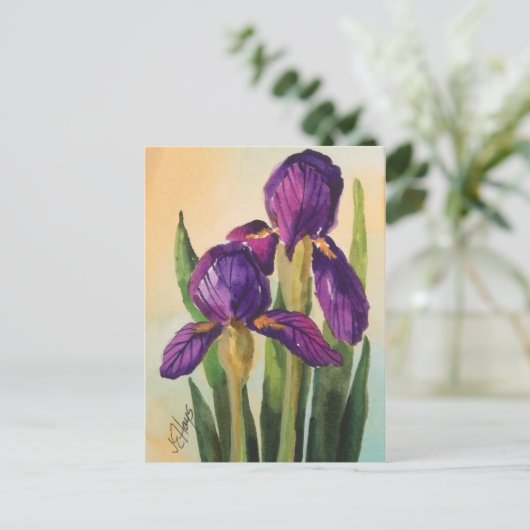 Carte postale Iris violet (Debout devant)