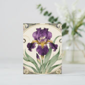 Carte Postale Iris Violet Art Nouveau (Debout devant)
