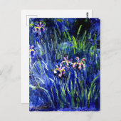 Carte Postale Irises, célèbre peinture de Monet, (Devant / Derrière)