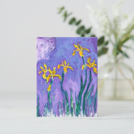 Carte Postale Irises jaunes avec nuage rose | CLAUDE MONET | (Debout devant)