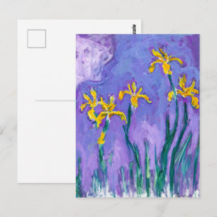 Carte Postale Irises jaunes avec nuage rose CLAUDE MONET