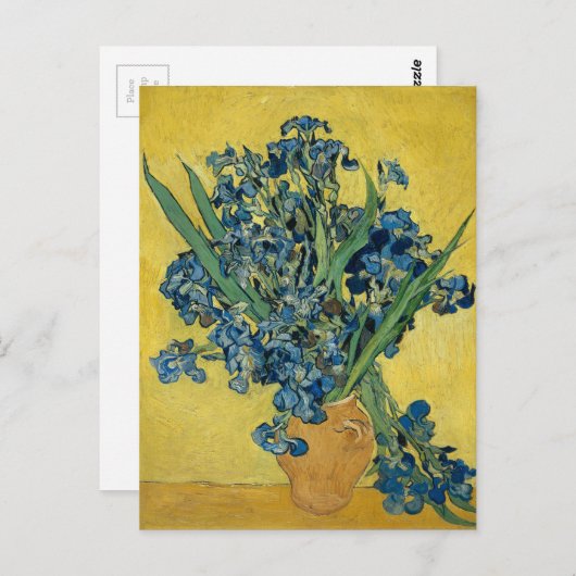 Carte Postale Irises par Vincent Van Gogh (Devant / Derrière)